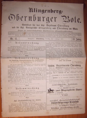 Klingenberg obernburg 1891 - klingenberg-obernburg, 3.2.1891
