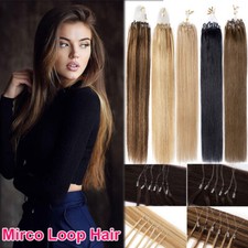 DICK 200 Strähnen Microring Remy Echthaar Extensions Micro Ring Loop Glatt 1g/s