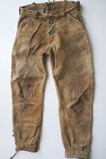 Lange Lederhose dezente Stickerei 70er Vintage sehr schweres Büffelleder Gr.44