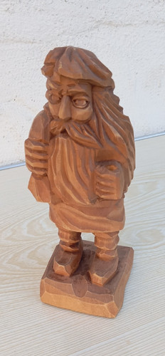 Holzfigur bergmann zwerg - holzfigur,