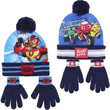 Kinder Warme Beanie Mütze Handschuhe Set Ricky Zoom und Power Player Winter Weihnachten Geschenkset