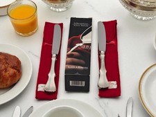 2 Robbe & Berking Messer + Silberpolitur Alt Kopenhagen Menümesser 800er Silber