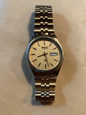 Vintage Seiko Quartz SQ  5Y23-8A11 Herrenuhr goldfarben Funktioniert 