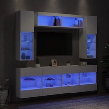 TV Wohnwand mit LED Anbauwand