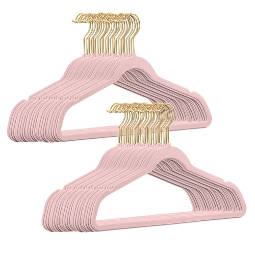 Samt kleiderbügel rosa mit - kleiderbügel,