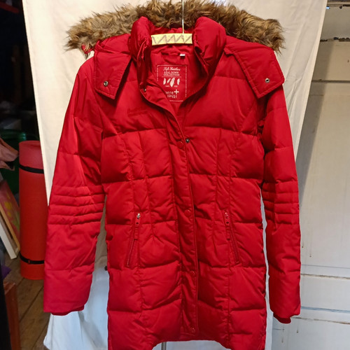 Daunenjacke rot 152 lang - daunenjacke,