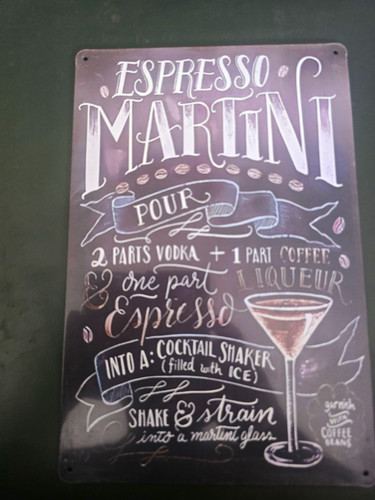 Metallschild espresso martini - espresso,