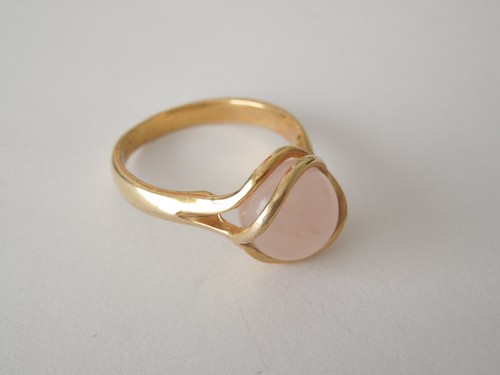 Ring goldfarben rosenquarz - ring,