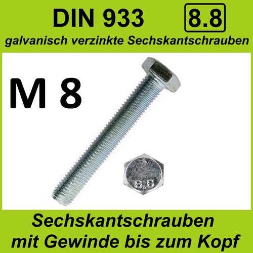 Din 933 8 sechskant - 8,