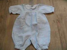 BABY DIOR chicer Overall Strampler Taufe hellblau Gr. 6 Monate NEUw. KNi517