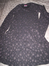 Süßes warmes Kleid "Yigga" grau-Silbersterne  Gr.158/164