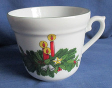 J. Kronester Kaffeetasse Weihnachtsbaum weitere Porzellan Tasse handdecoriert