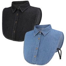 2 Stück Frauen Kragen Abnehmbar Krageneinsatz Damen Hälfte Shirt Bluse Kragen...