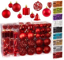 101 Weihnachtskugeln Christbaumkugeln Set Christbaumschmuck bis 6 cm Ø + Spitze