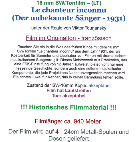 Tonfilm le chanteur - 16,