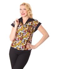 SugarShock Justine 50er retro vintage Pin Up Hawaii Diner Rockabilly Bluse