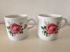 2x kleine Tasse mit Rosen Dekor