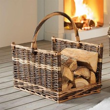 Kamin holzkorb weide - holzkorb, groß