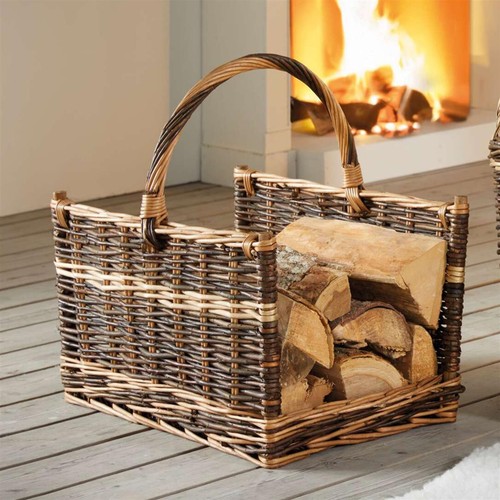 Kamin holzkorb weide groß - weide,,