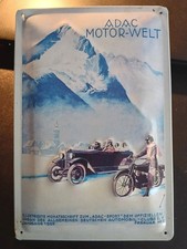 Werbeschild, Blechschild, Reklame: ADAC Motor-Welt von 1925, Reproduktion