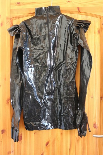 Latex minikleid mit rüschen - latex,