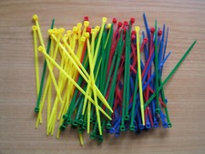 100 Kabelbinder 100 x 2,5 mm blau gelb grün rot gemischt Basteln Modellbau NEU