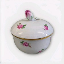 Meissen Streublume Rote Rose Zuckertopf Top Zustand 1.Wahl