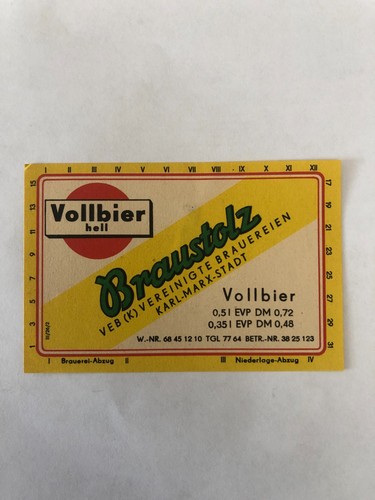 Bieretikett braustolz brauerei - bieretikett, braustolz-brauerei