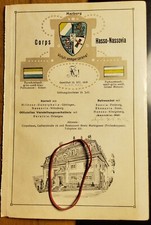 Corps Hasso-Nassovia Marburg - Wappen Zirkel Haus - um 1910 - Tafel / Studentika