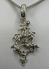 CHILANGO, 925 Anhänger, 7 Engel Pyramide/Tannenbaum, UNIKAT, 835er  Kette, 36,2G