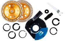 Absaughaube Winkelschleifer 180/230 + 2x Diamantschleiftopf 180 Segment Turbo