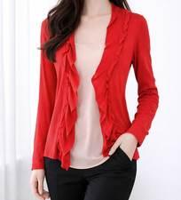 Oui Strickjacke Rot Damen