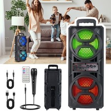 BLUETOOTH 5.2 LAUTSPRECHER LED SUBWOOFER BOOMBOX MUSIKBOX PARTY LED MIT MIKROFON