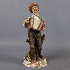 Statue Capodimonte Biscuit Musikant Ziehharmonika Skulptur Vintage Xx Sec