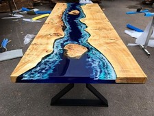 Custom Blue Epoxy River Table