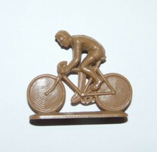 RENNRADFAHRER ALTE KLEINE PLASTIK MINIATUR FIGUR 50' JAHRE VINTAGE ca. 1:43