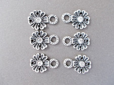 6 Miederhaken antiksilber