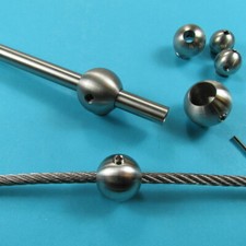 Kugel Edelstahl mit Bohrung Madenschraube Seilstopper Drahtseil Geländer Garten