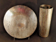 S21  -  WMF IKORA, Metallschale + Vase gefräste gebürstete Oberfläche - selten