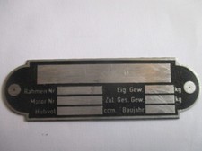 Oldtimer Schild Typenschild