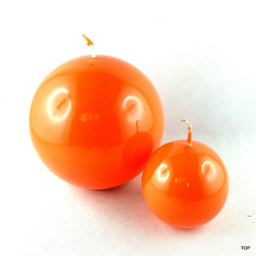 Kugelkerzen orange glänzend - kugelkerzen,