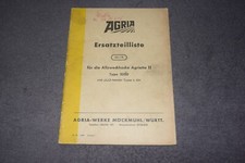Ersatzteilliste Ersatzteilekatalog AGRIA Allzweckhacke Agriette II Typ 2