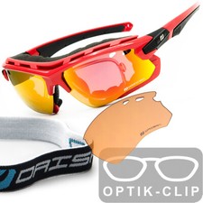 Sportbrille Skibrille Sonnenbrille mit Optik-Clip - Verglasbar Brillenträger 