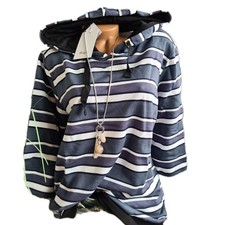 Sheego Sweatshirt Pullover Blau Weiß Gestreift Kapuze (1 569) Übergröße NEU