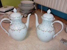 AK Kaiser Kaffeekanne Teekanne Romantica Marseille 25cm weiß Blumen Pinke Rosen 