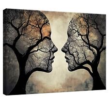 Leinwand Bilder Baum Abstrakt Frau Beige Wandbilder Groß Leinwandbild XXL Bilder