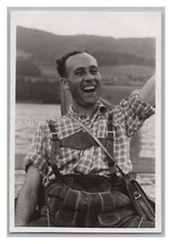 Cheerful Man in Lederhosen by