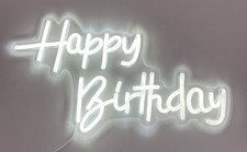 LED Leuchtreklame Happy Birthday USB Nachtlicht Kettenlicht Wanddeko Party