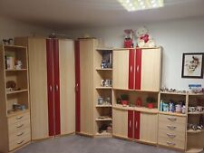 Schöne Jugendzimmer Schrankombination Welle-Möbel, All Around Marius, Ahorn/rot