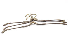 3x Kleiderbügel aus Messing Messingbügel Brutalist Stil Vintage 42 cm